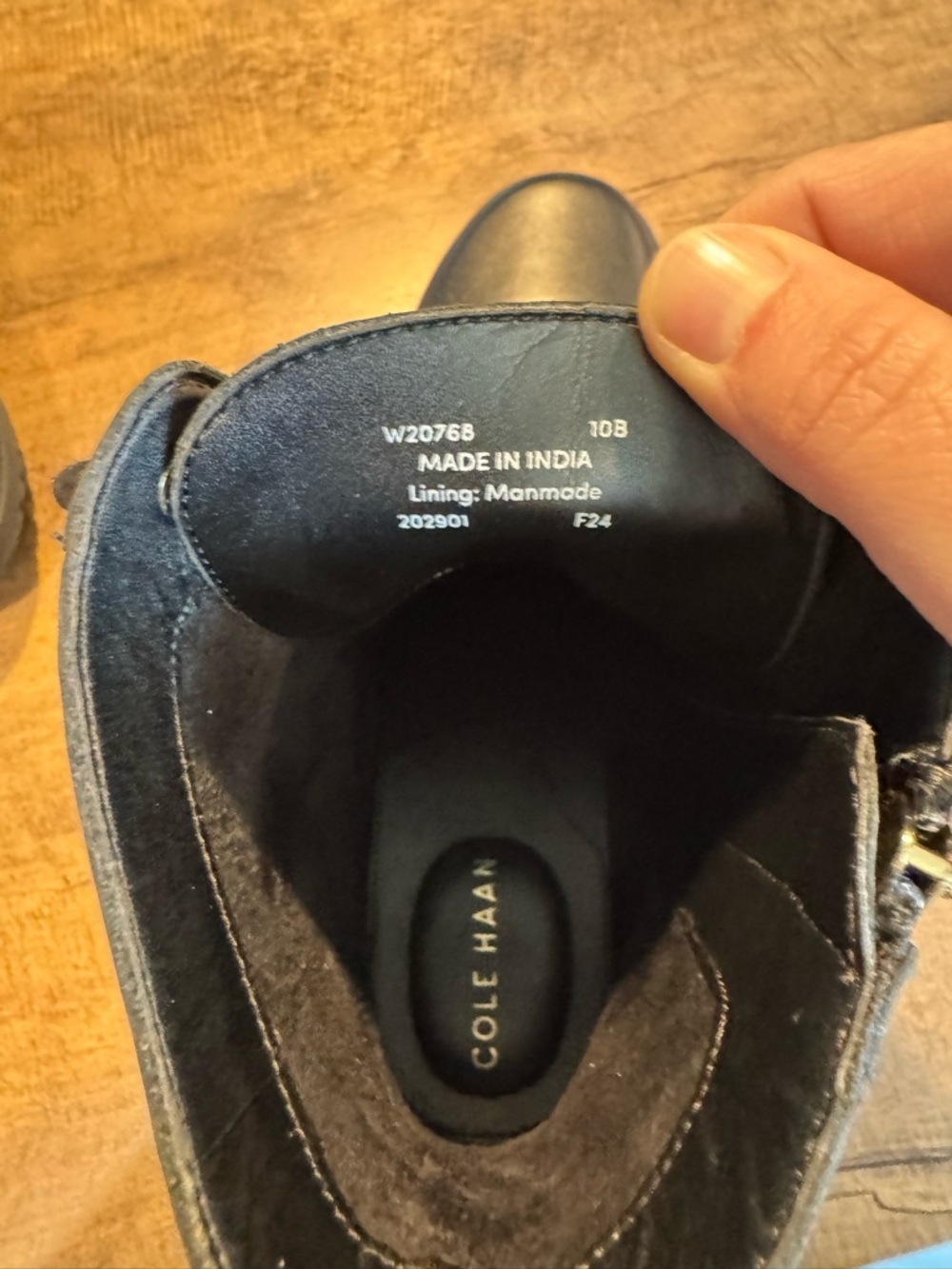 Cole Haan Black Lace-Up Leather Combat Boots - Picture 7 of 7